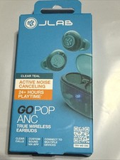 JLab Go Pop ANC True Wireless Bluetooth Earbuds - clear Teal