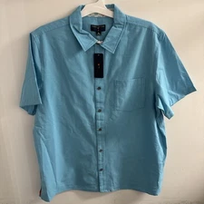 Margaritaville Woven Party Shirt - Ripstop Blue Mist - Size XL - NWT