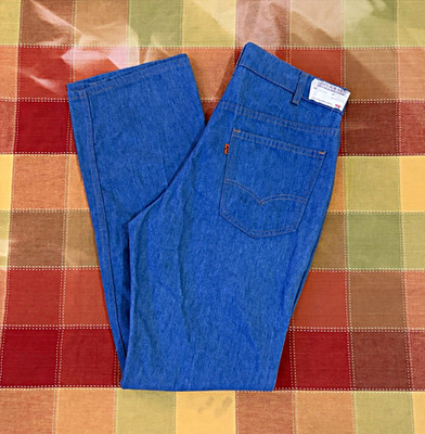 70s Levi s orange tab Men s Blue Denim Jeans Straight Leg Relaxed Fit Button Fly