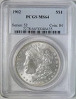1902 Morgan Silver Dollar $1 Coin PCGS MS64 BU Brilliant Uncirculated