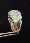 Lovely Vintage Sterling Silver 925 Opal White Topaz Cocktail Ring Size 8 — photo 9