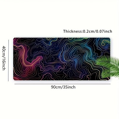 40*90cm Large Neon Gradient Gaming Mouse Pad with Non-Slip Rubber Base - Abstrac