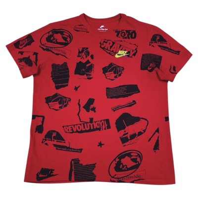 Nike Air Revolution Legacy T Shirt Men Large All Over Print Zero Gravity AOP Red