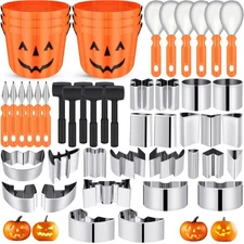 48 Pcs Halloween Pumpkin Carving Kit Pumpkin Carving Tools 24 Pcs Stainless S...