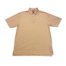 FootJoy Polo Shirt Mens XL Orange Floral Short Sleeve Lightweight Golf