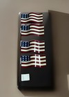 4 American Flag Metal Pick Floral Wreath Decor July 4th USA America Stars 12"x5"