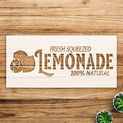 Lemonade Drink Recipe Home Decor Reusable Plastic Stencil - StencilAir