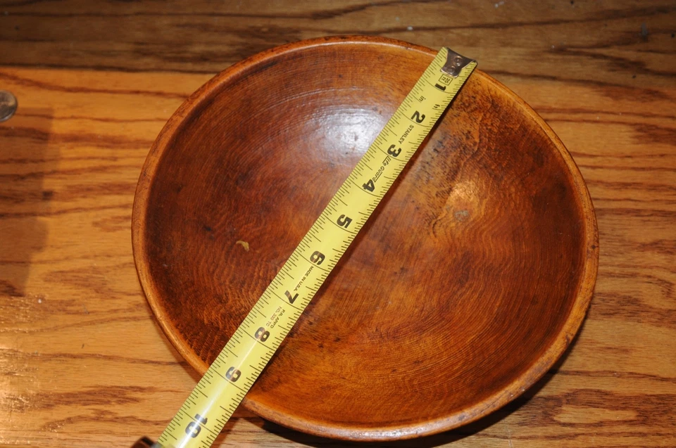 Munising Signed Wooden Wood Dough Bowl Out of round 10" Primitive Farmhouse - Image 3 of 4