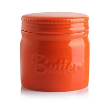 Sweejar Porcelain Butter Keeper Crock, French Butter Dish with Water Line, Ceram