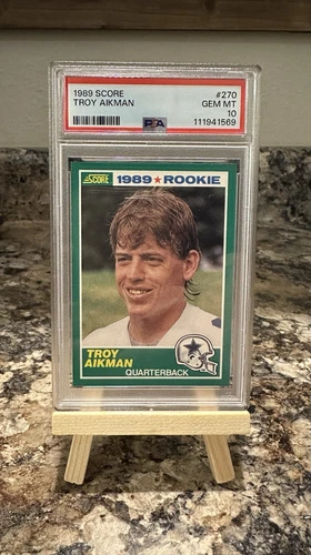 1989 Score #270 RC Troy Aikman Dallas Cowboys PSA GEM MT 10