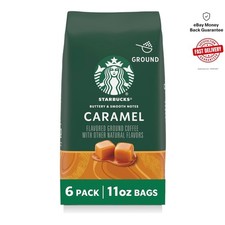 Flavorful Caramel Ground Coffee from Starbucks, 6 Packs, Light Roast Joy