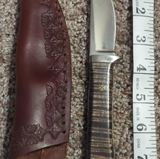 Cannady Knife Steel Wood Handle Leather Sheath Included