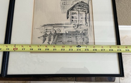 (2) Rare Frank Serratoni signed Black & White Sketches San Francisco Cable Cars - Picture 9 of 10