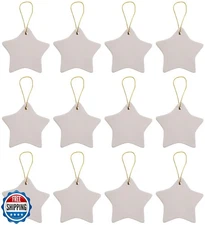 Creative Hobbies Ready to Paint DIY Ceramic Bisque Star Shaped Ornaments with
