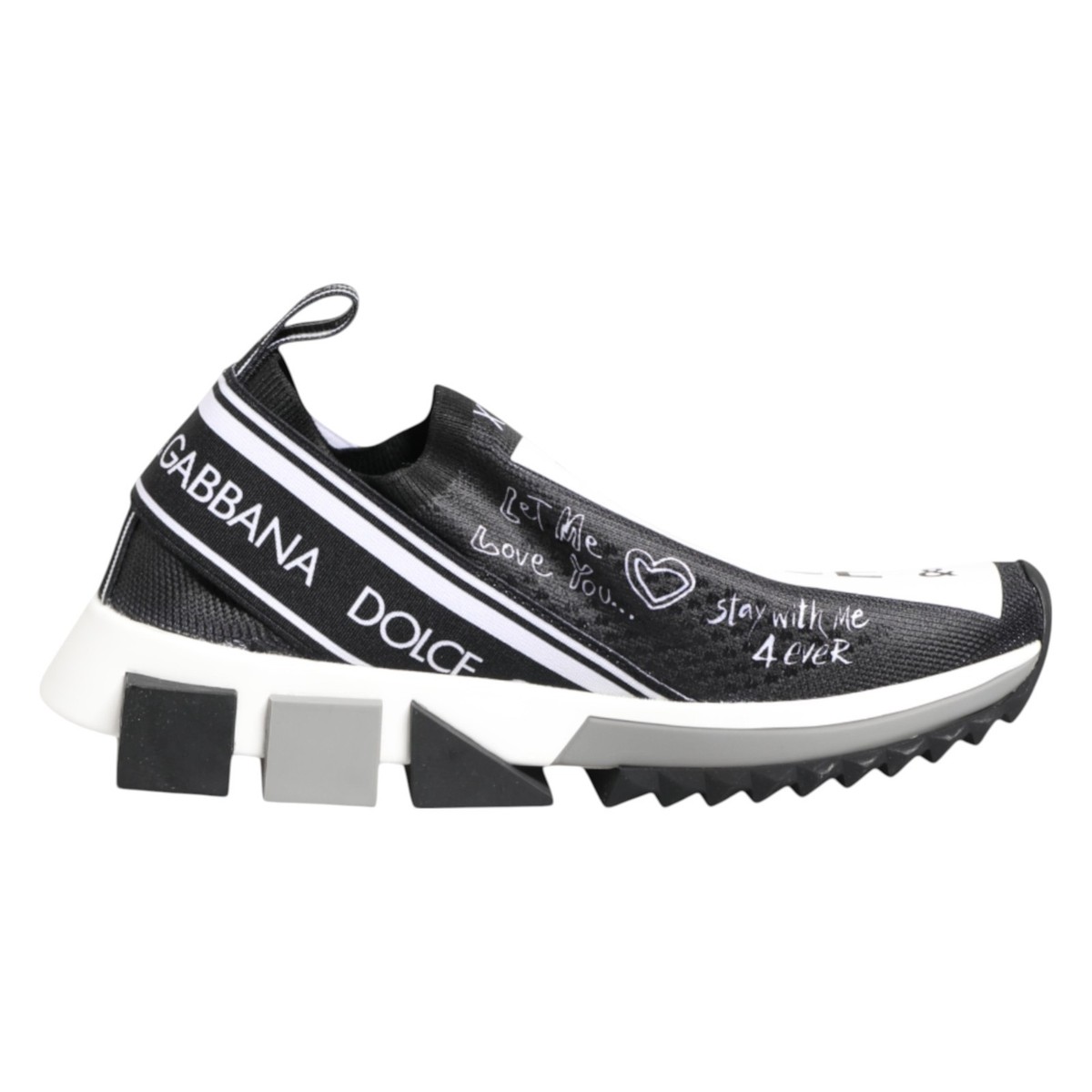 DOLCE & GABBANA Shoes Black White Sorrento Low Top Sneakers EU35.5