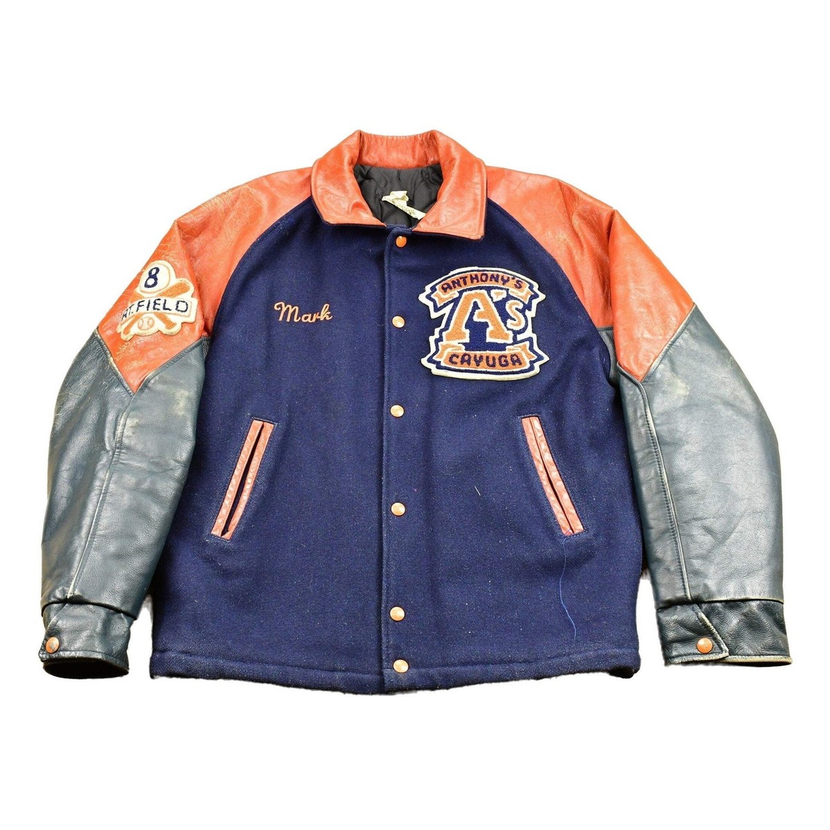 Vintage 1980s Anthony's Cayuga Leather Varsity Baseball Jacket