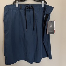 Spyder Swim Trunks Men  s Size XL Blue With Drawstring And Zipper Front Pocket
