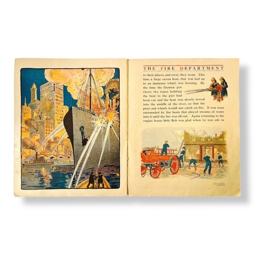 Fire Department 1917 Children's Picture Book Color Illustrations No Cover - Imagen 4 de 6