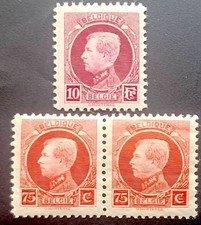 BELGIUM,1921-25, Scott 163-169 , MNH