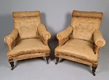 Pair of 19th Century Long and Low Armchairs in the Manner of ‘Howard & Sons’
