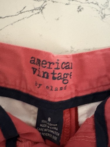 American Vintage By Eland Boys Red Khaki Shorts Size 8 - Picture 3 of 3