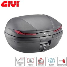KOFFER KOFFER MONOKEY GIVI V45N ARENA 45L SCHWARZ GEPR&Auml;GT ROTE R&Uuml;CKSTRAHLER