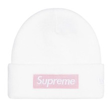 Supreme x New Era FW25 Box Logo Beanie White