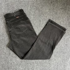 VTG Wrangler USA-Made Black Jeans Pants 50/50 Poly Cotton Twill Workwear Size L