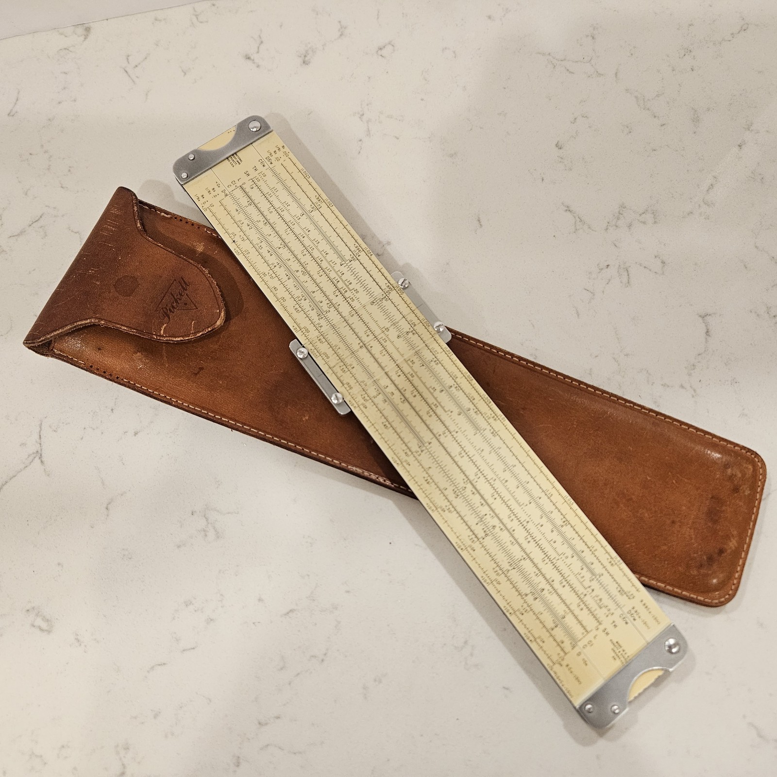 1949 Pickett & Eckel Slide Rule with Leather Case Model 4 Vector Hyperbolic dl