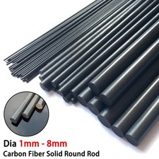 Black Carbon Fiber Solid Rod Round Bar Shaft 1mm-8mm Plastic Rod For RC Airplane