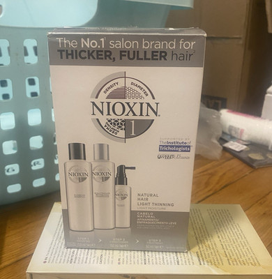 NIOXIN System 1 Kit for Natural Light Thinning Hair, Shampoo/Cond/Treat