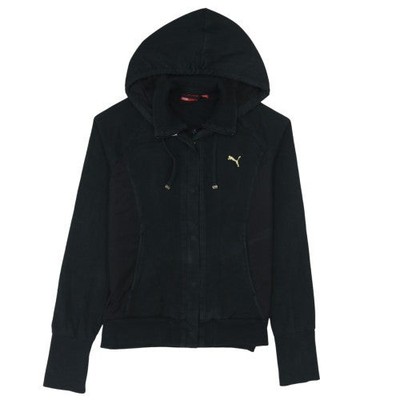 Puma Bomberjacke Herren schwarz mit Kapuze Größe M Baumwollmischung
