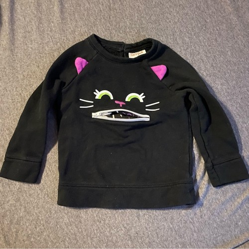 Katze & Jack schwarz Kätzchen Katze Sweatshirt Halloween Süßigkeiten süß Kleinkind 3T - Bild 4 von 4