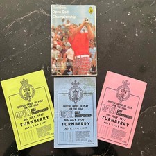 1977 OPEN GOLF TURNBERRY PROGRAMME INTACT TOKENS & MAP + JULY 6 7 8 START SHEETS