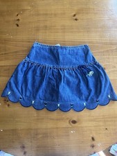 Gymboree Girls Blue Denim Embroidered A-Line Skort Size 6 Girls