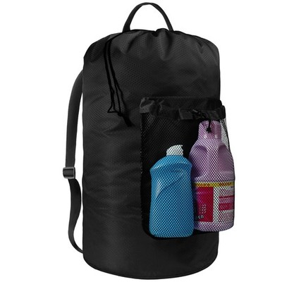 Bolsa de lavanderÃ­a grande con correas para el hombro y bolsillo de malla