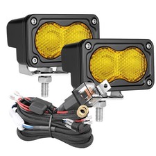 S2 Sport Amber Workscene Light 3000k Led Cube Pods 4000lm Yellow Diffusion Wire