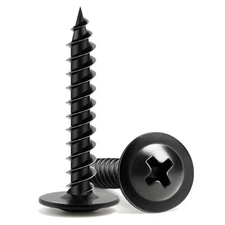 Wood Screws 1 Inch, 110 PCS  Premium Phillips Truss Head Black Wood Screws, Self