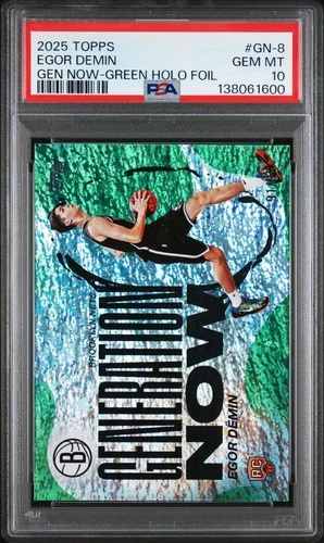 2025 Topps Basketball Green Holo Foil Egor Demin #GN-8 PSA 10