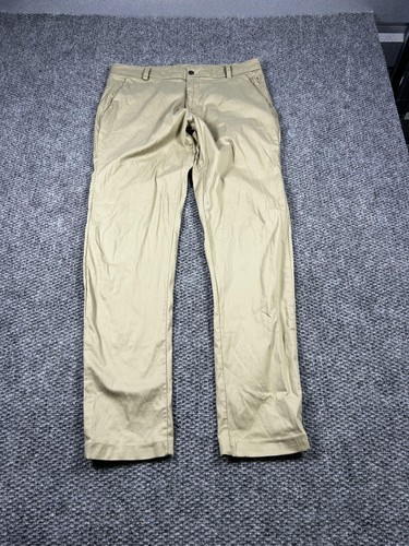 Lululemon Hose Herren 34x34 Khaki Beige Gerades Bein Golf Chino Freizeit Stretch