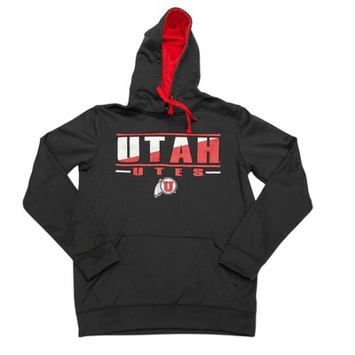 University Utah Men's Black Pullover Hoodie Sweatshirt Utes NCAA Small Colosseum