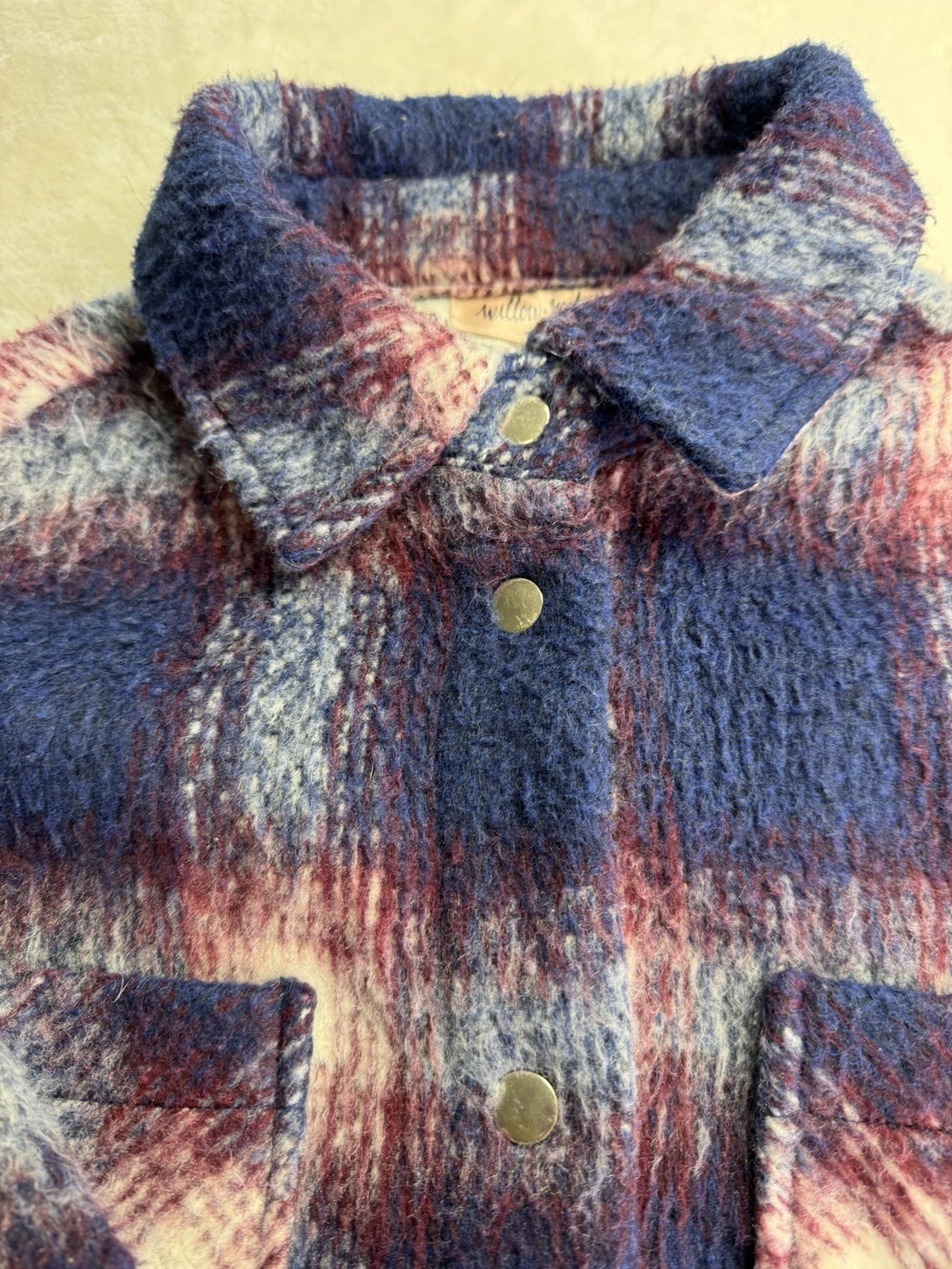 Willow + Root Shacket Size Medium Flannel Blue Ma… - image 5