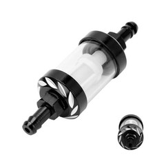 Fuel Filter, 1/4 Inline Fuel Filter for Lawn Mower, Small Engine, black