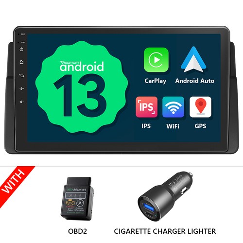 Para E46 1998 BMW 318 320 328 Android 13 CarPlay Radio Coche GPS Navegación por satélite Estéreo SWC - Imagen 27 de 34
