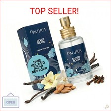Pacifica Silver Moon Perfume 1oz Long-Lasting Warm Vanilla Almond Clean Frag