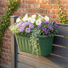 Over Fence Hanging Planter Weather Resistant Balcony Rail Pot with Drainage