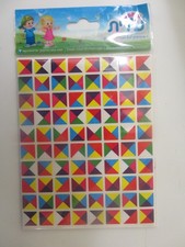 Square Designed Labels 1/2 inch -Assorted triangles in a square Sticker 2000 pk