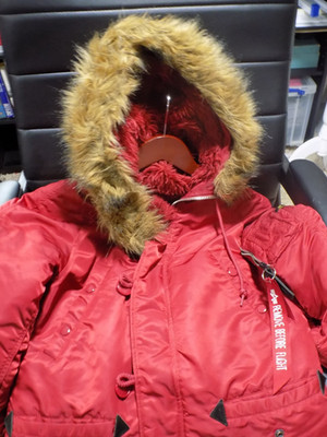 Alpha Industries Bomber Jacket Burgundy Men s XS Jacket Red & Fur