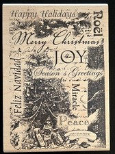 Inkadinkado Rubber Stamp Christmas Collage Happy Holiday Joy Noel Peace Sayings
