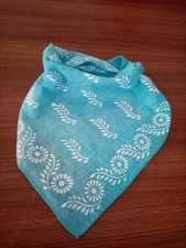 Handmade 100% cotton bandana, Blue high quality bandana, stonewashed cotton
